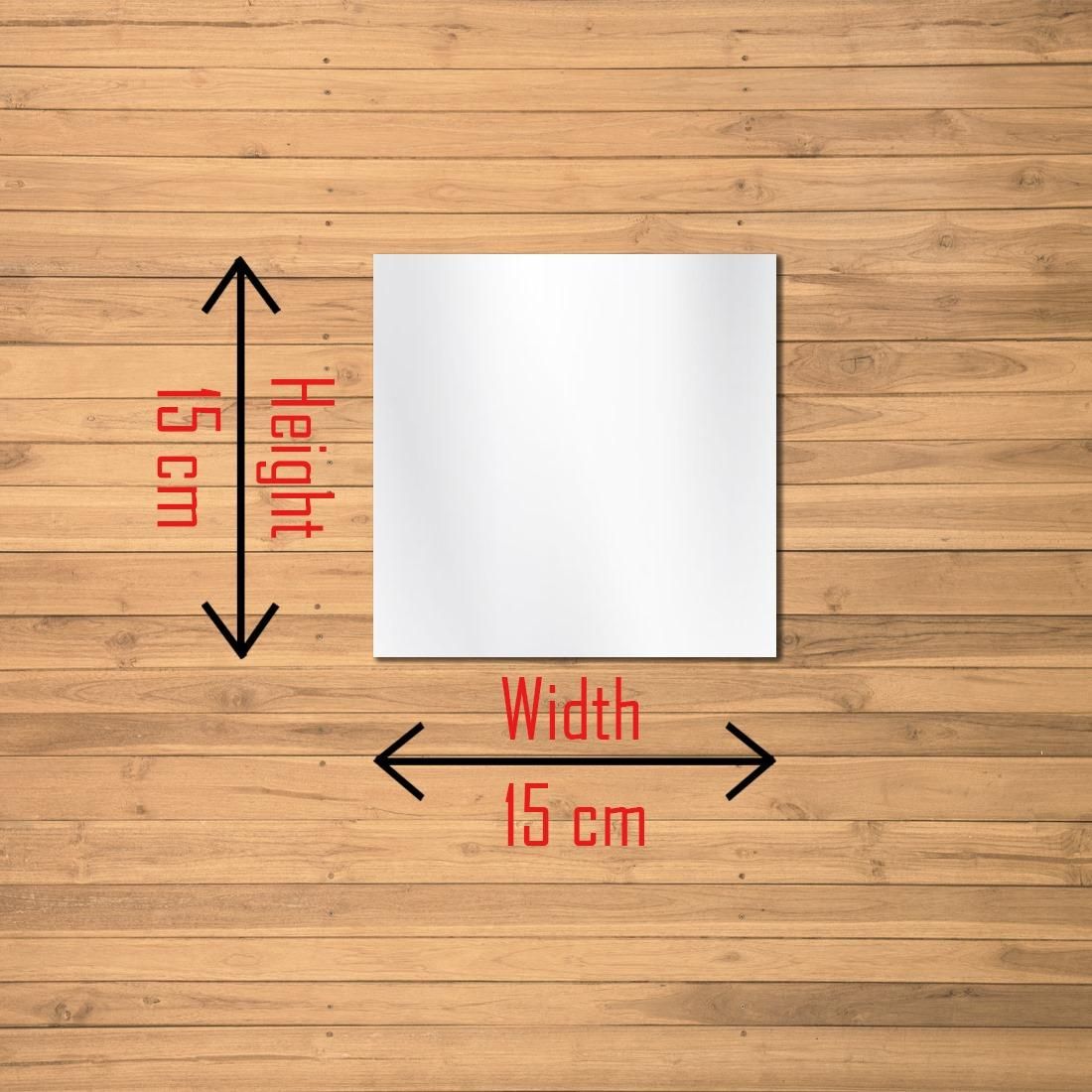 Square Silver Big 3D Acrylic Mirror Wall Sticker - 4 Pieces